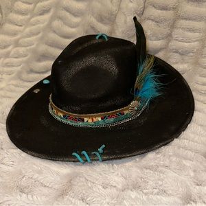 Custom Black Wide Brim Western Hat